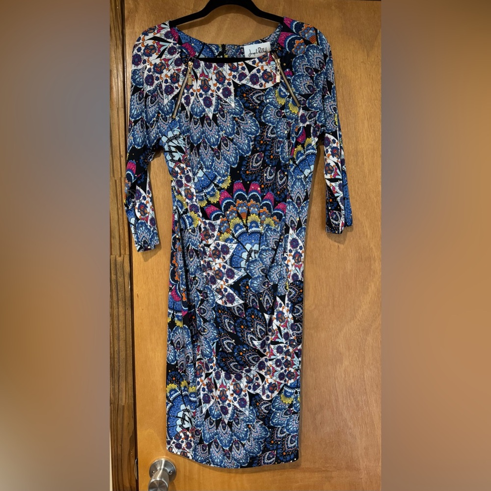 Joseph Ribkoff Size 10 Colorful Patterned Dress